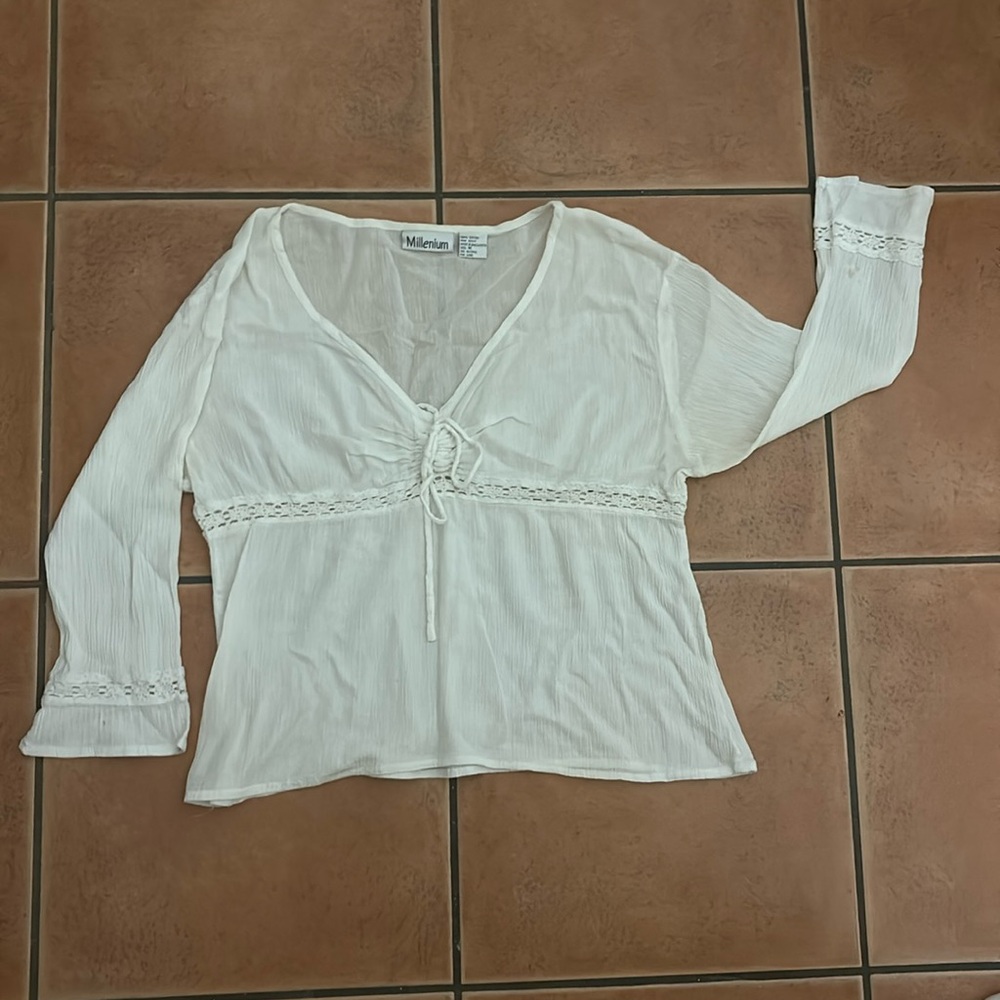 Y2K White Blouse